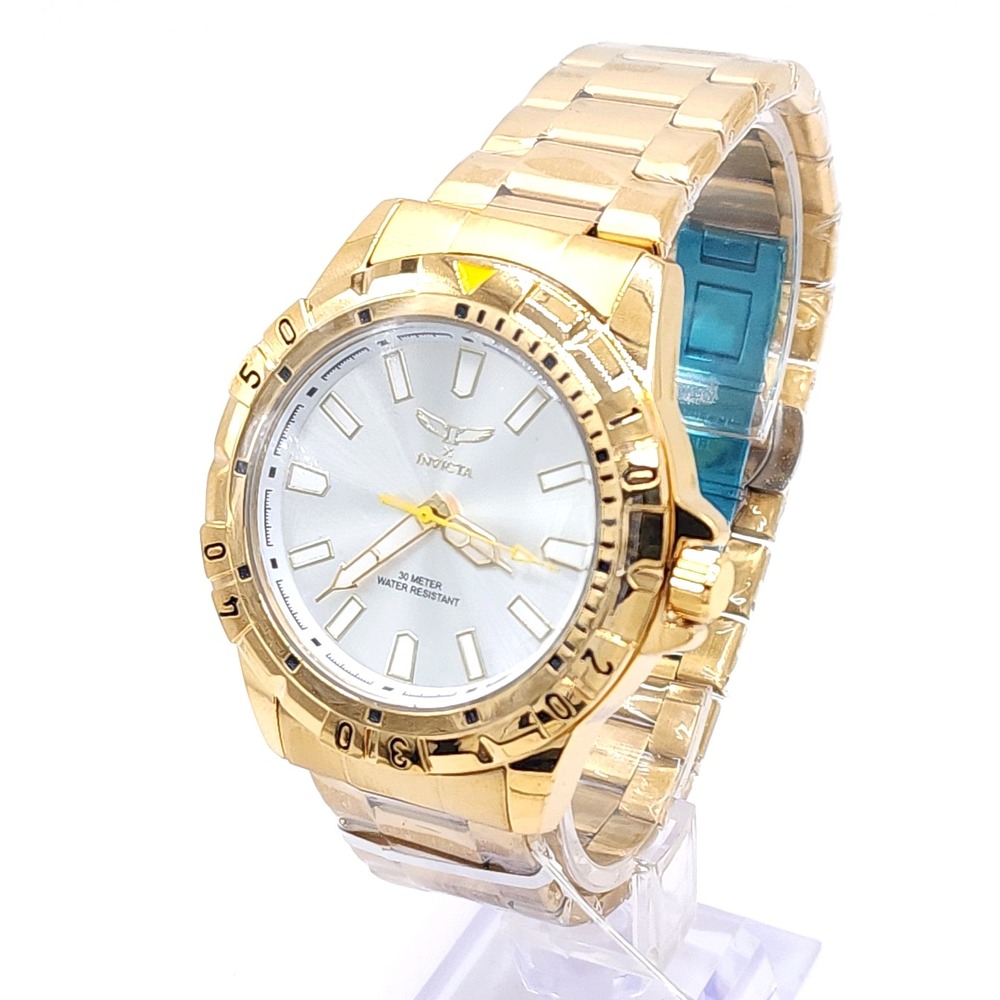Invicta Specialty I 69031 Men's Gold Watch Silver Dial 42mm New